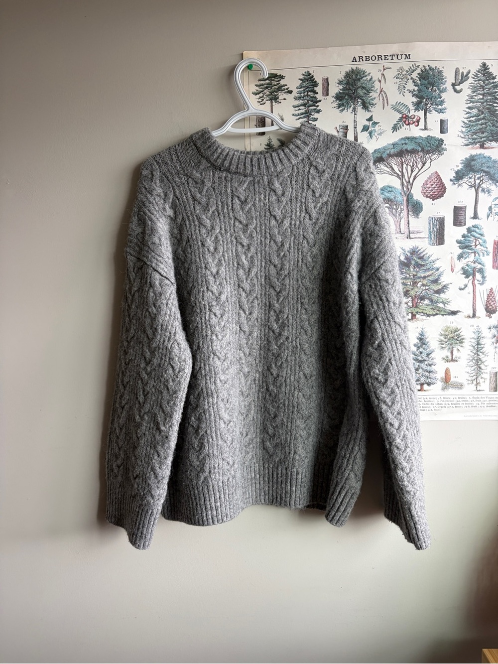 H&M NWOT Oversized Grey Cable Knit Medium